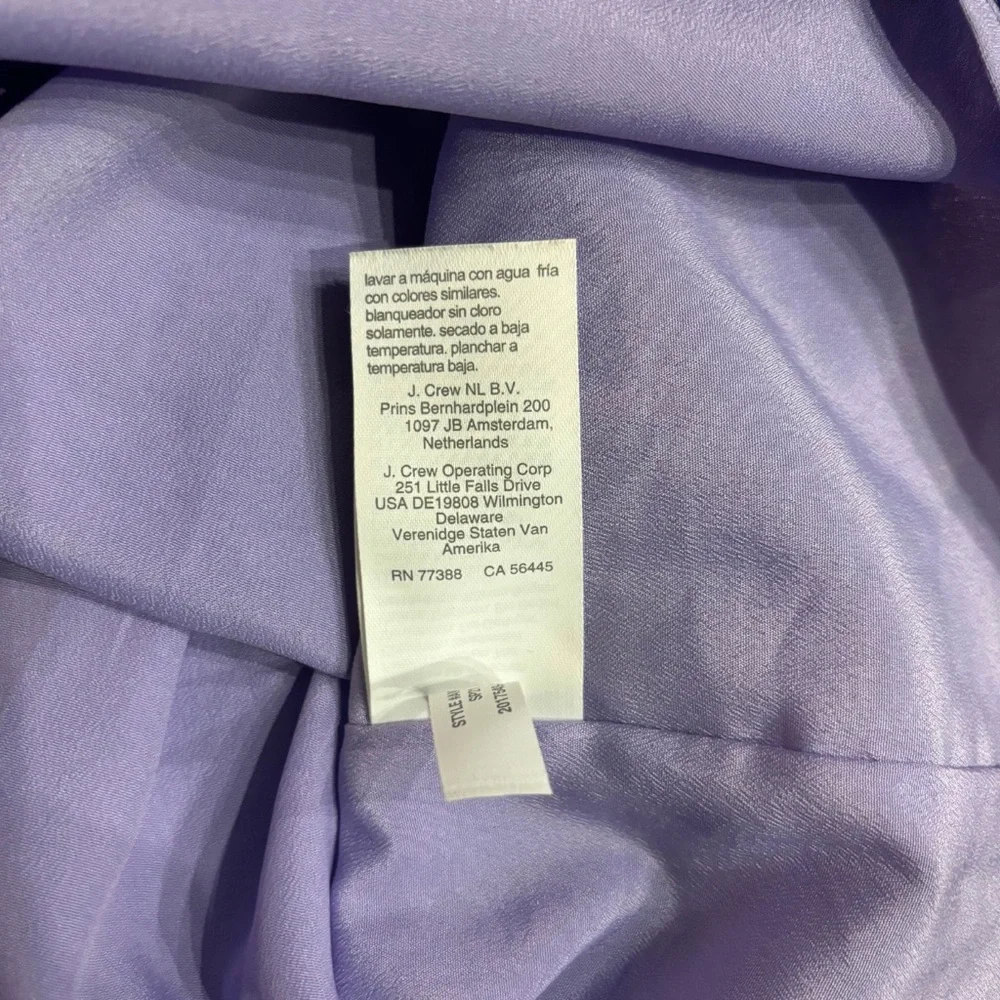 💙 J.Crew Puff-Sleeve Crinkle Chiffon Top – Rose Vines | Size S